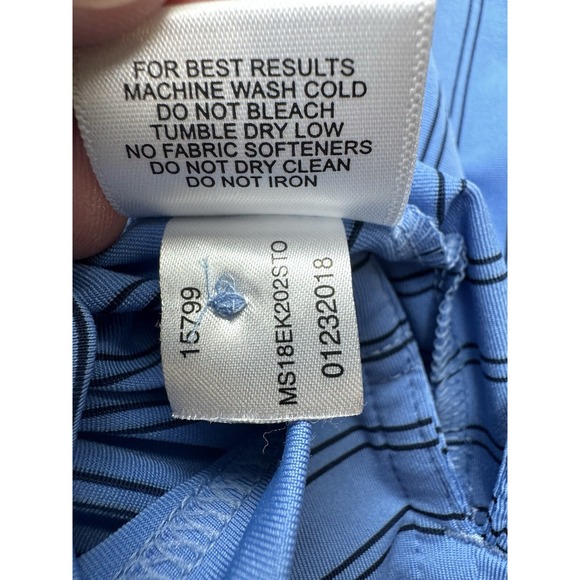 Peter Millar Tour Fit Short Sleeve Blue Black‎ Stripped Polo Men's XL *LOGO* - Picture 13 of 15